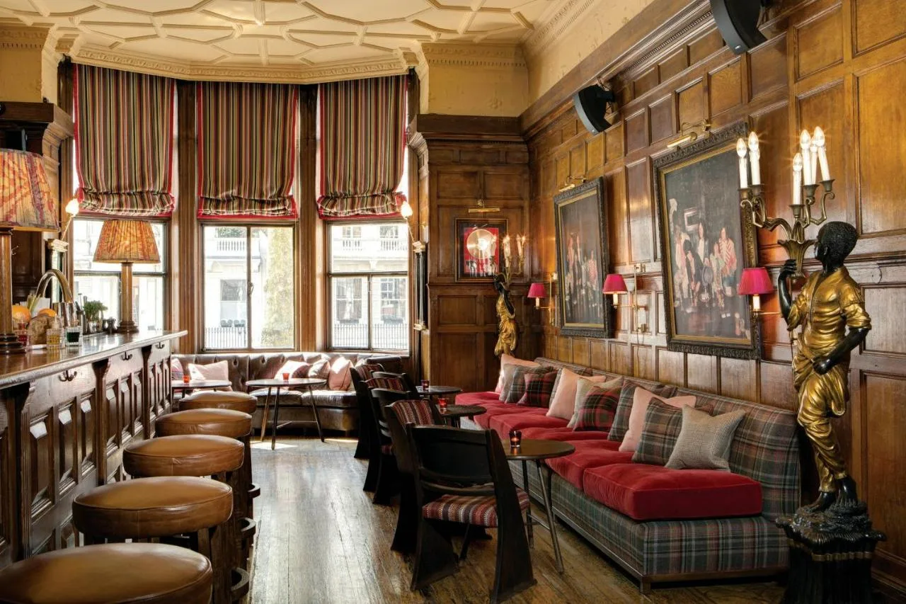 Bar seating area at The Gore London, Kensington and Chelsea